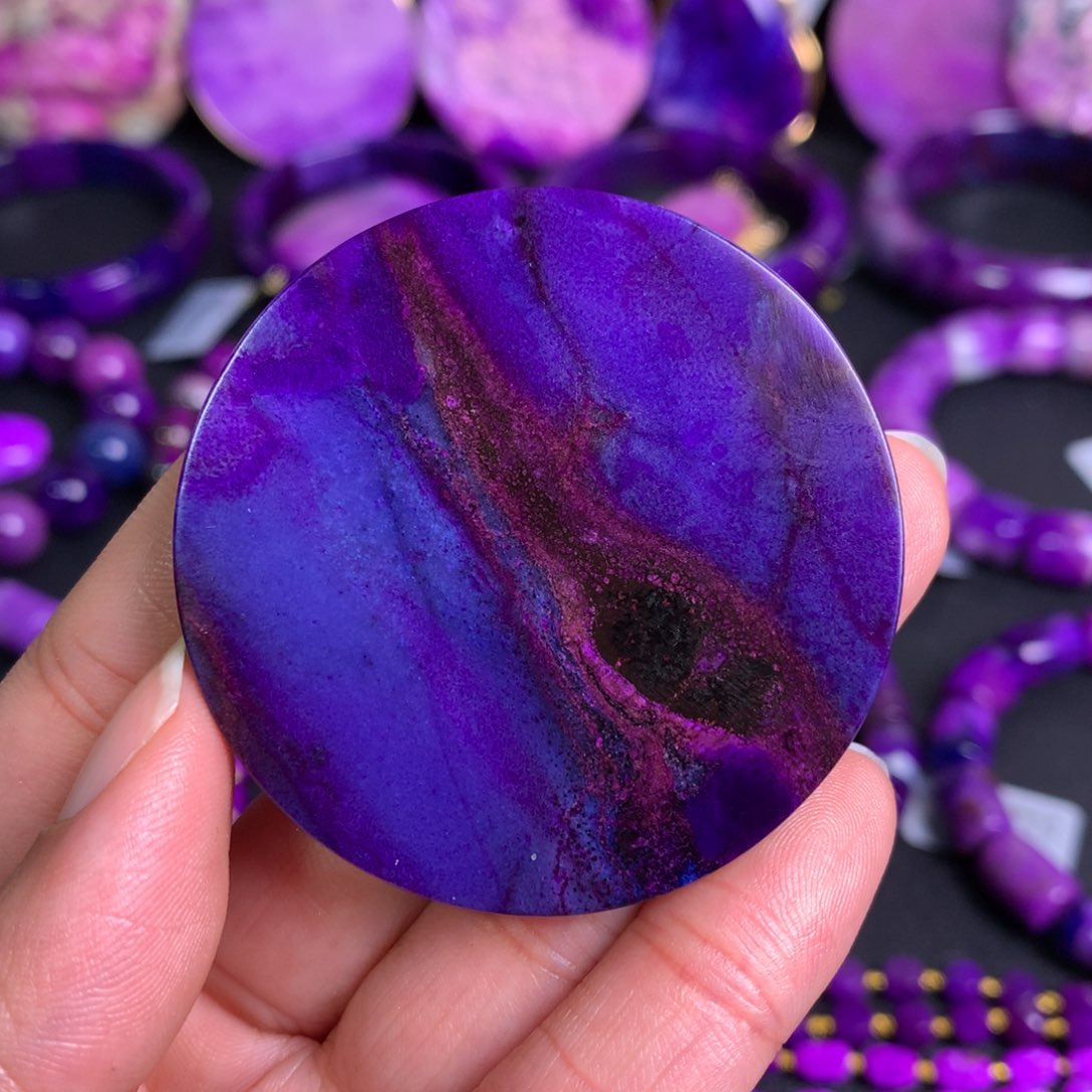 苏纪石（舒俱来）未镶嵌幻彩圆牌