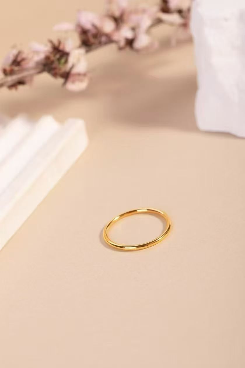 【禧樘】24k金素圈戒指