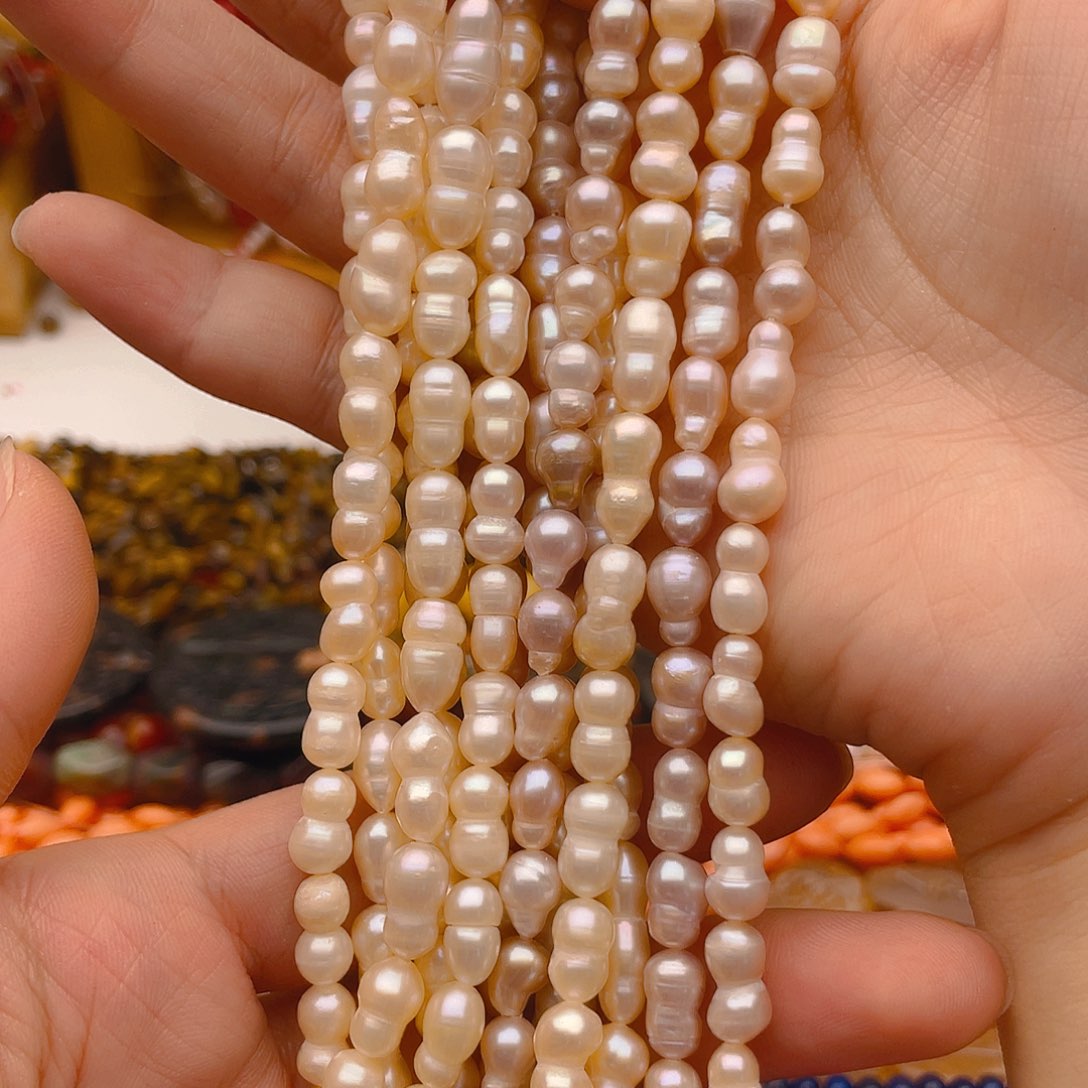 玛瑙/玉髓珠宝半成品未镶嵌葫芦珍珠一条卡6