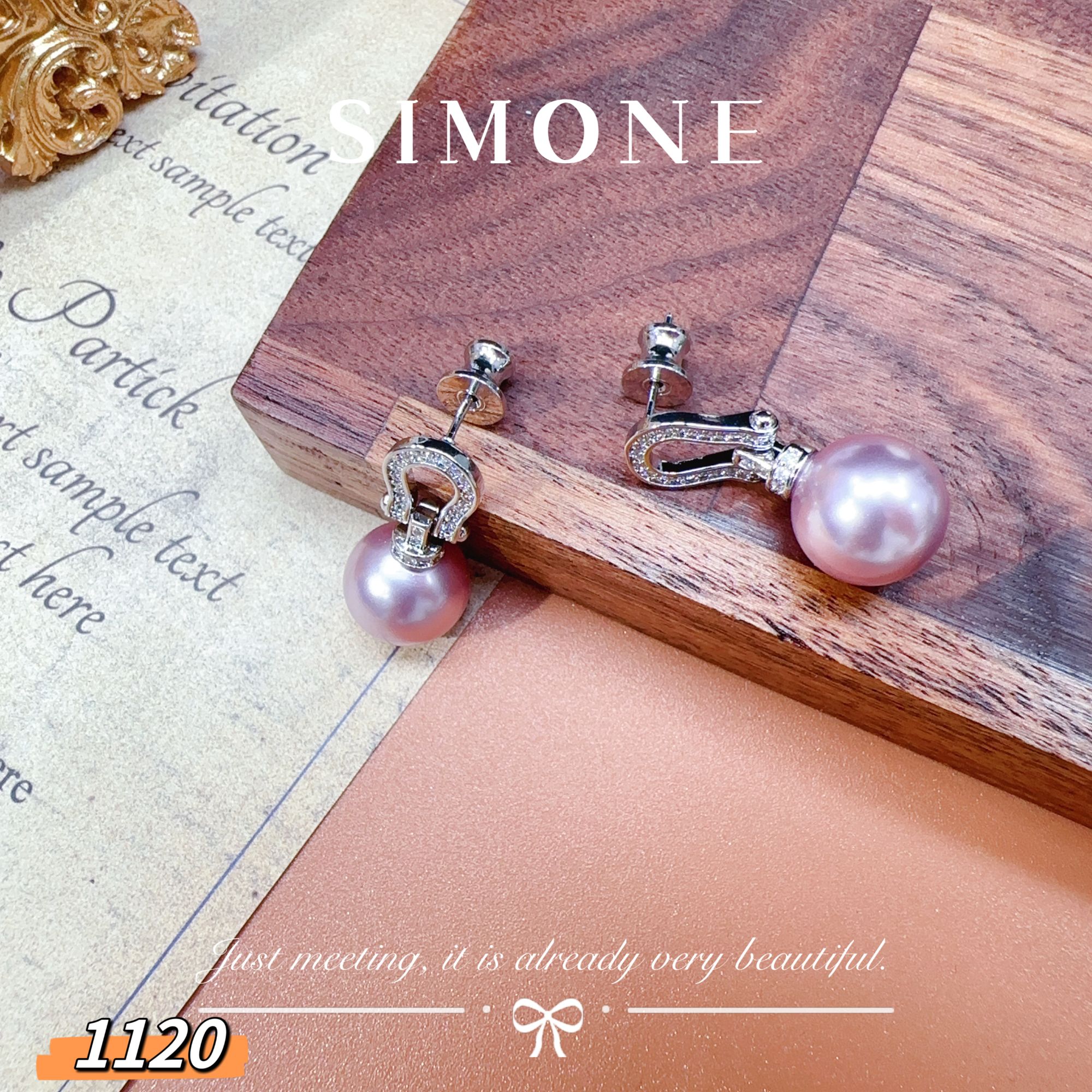 铜合金仿珍珠耳饰 5030 法★【紫珠马蹄】 ALIX 爱丽斯 设计师款耳环