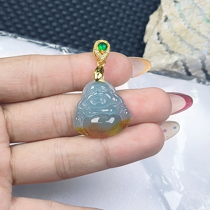 （聚宝严选）D089半黄小佛公吊坠妈妈款精致精美百搭时尚