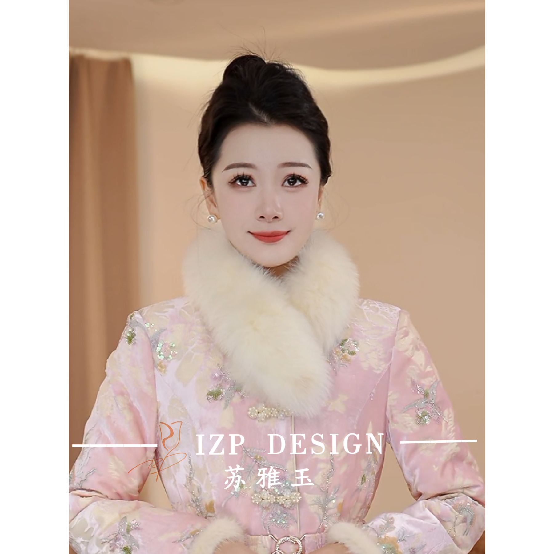 苏雅玉 IZP【云絮狐】狐狸毛新中式毛领围脖 PO3207