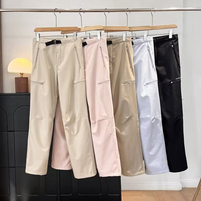 直筒裤女秋冬上新加绒保暖防风防水户外软壳冲锋裤25001