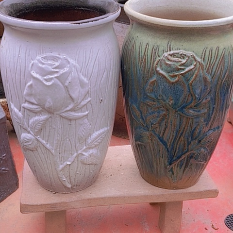 紫砂花盆口15高度25一对