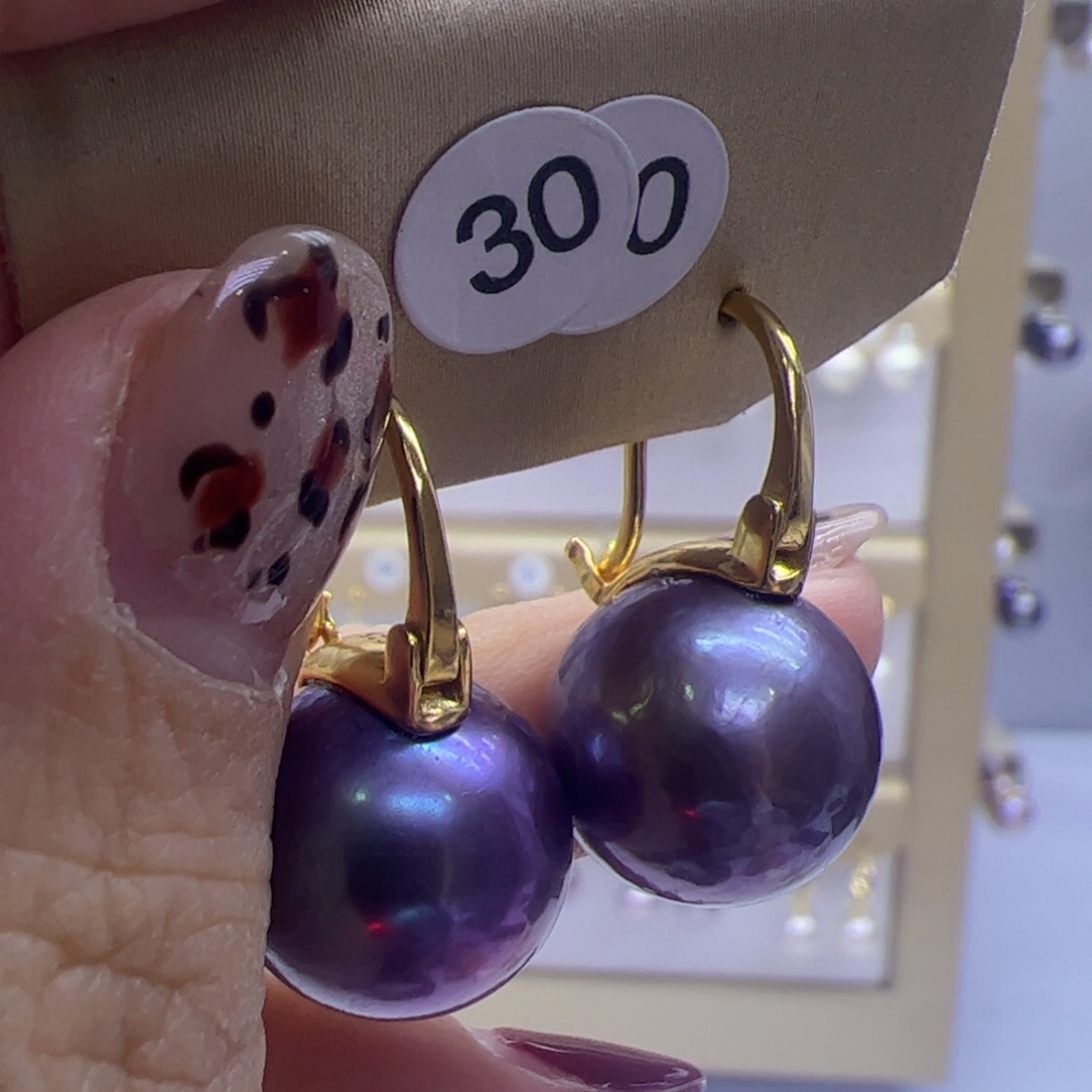 淡水珍珠耳饰银S925镶嵌