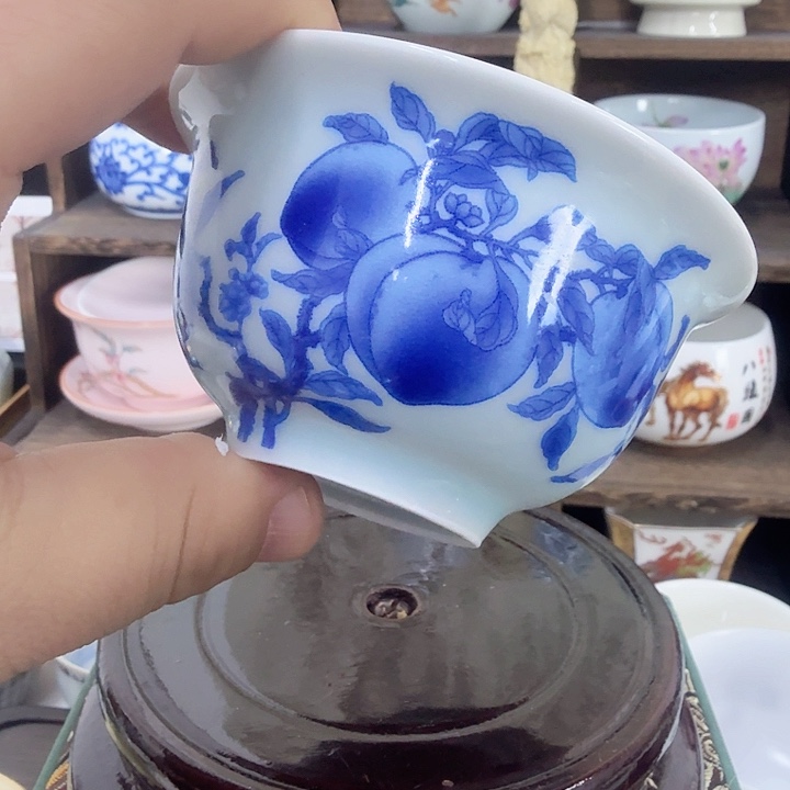 青花瓷福寿主人杯