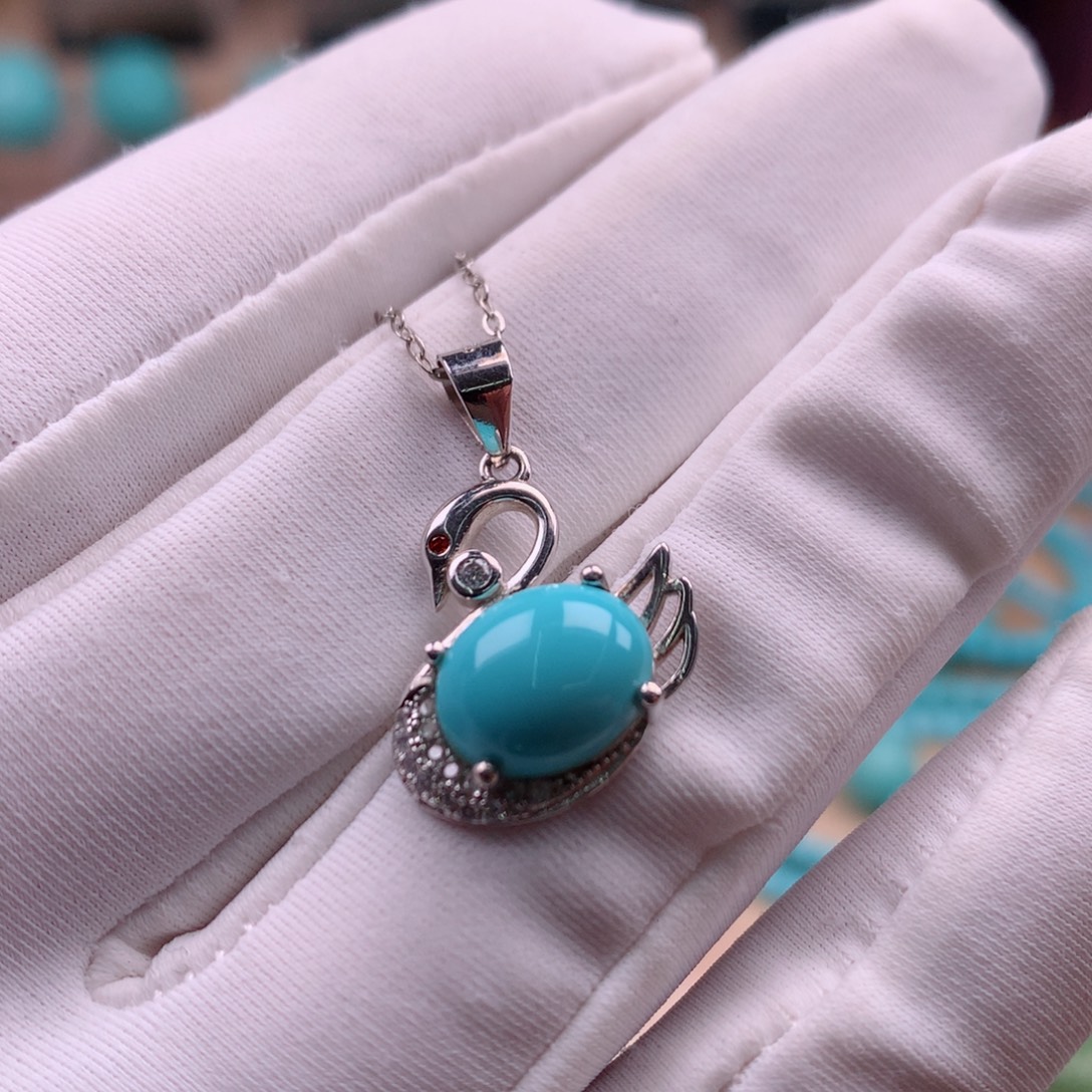 绿松石银S925镶嵌珠宝奇石