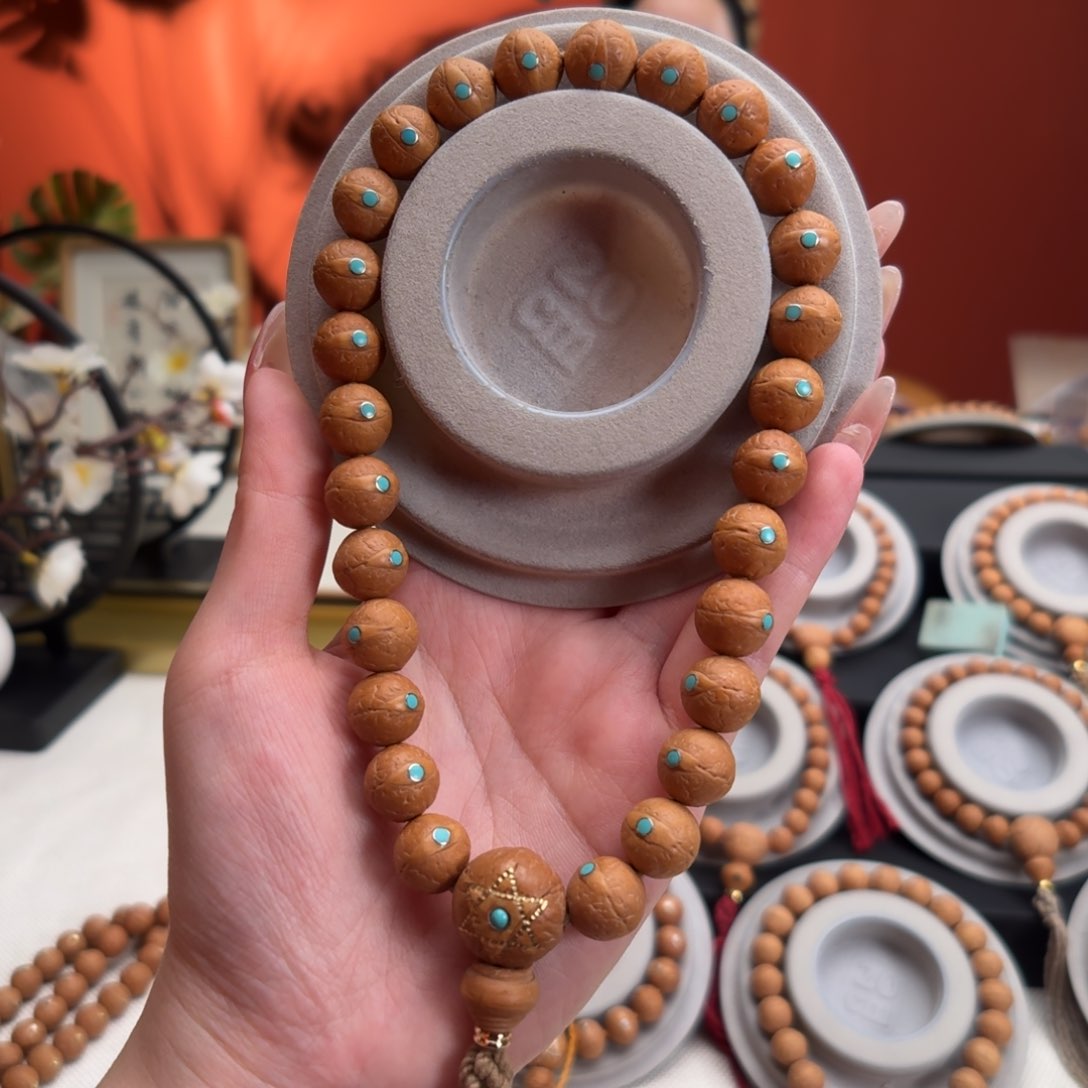 凤眼菩提手串信**光12mm铁籽手持松钉27颗新籽