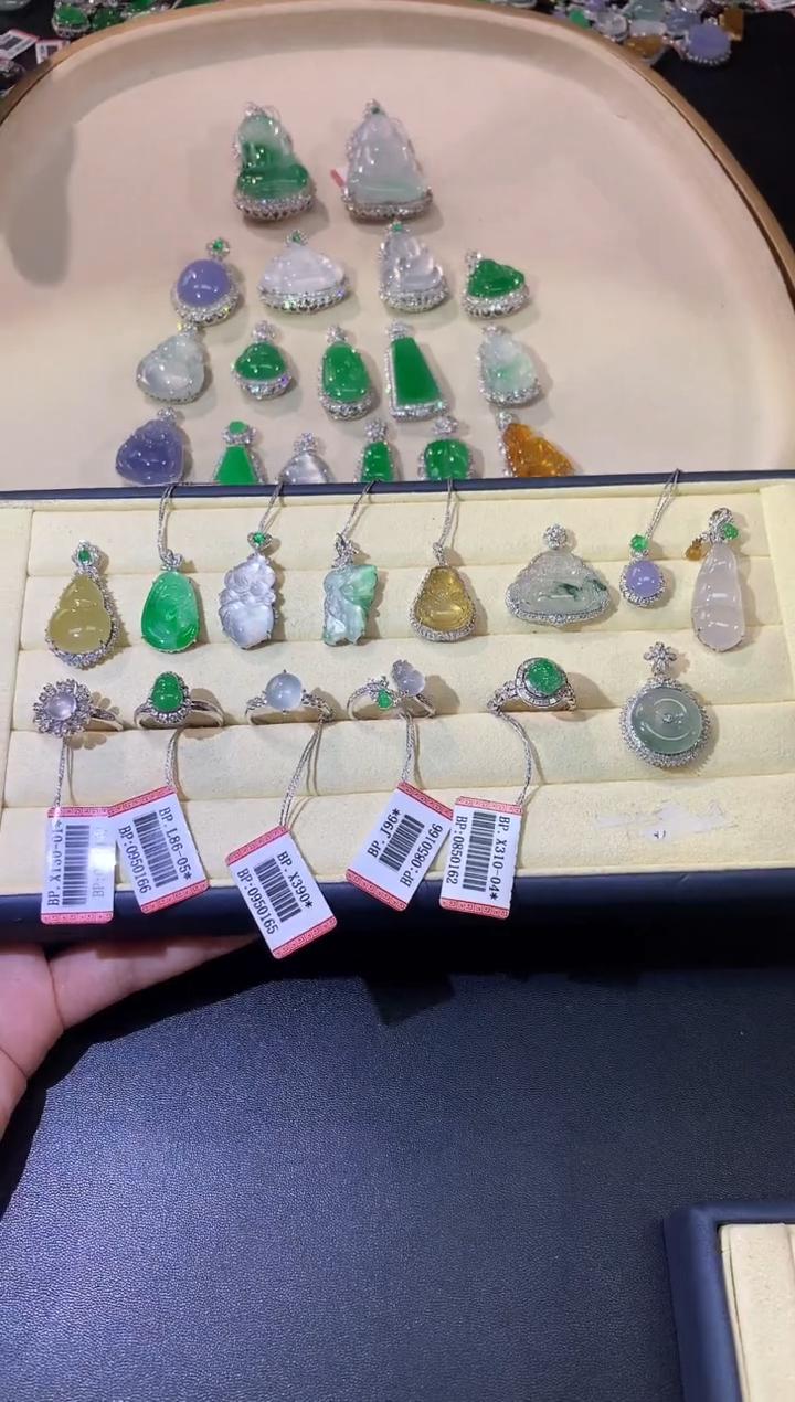 【彩虹盘】翡翠-多样性发一件-18K金镶嵌-XY-MZJ151|CXQ21