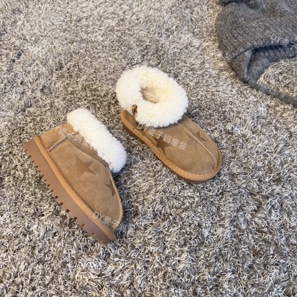 MZ.儿童中性保暖加厚牛反绒靴口羊毛拉链棉鞋085