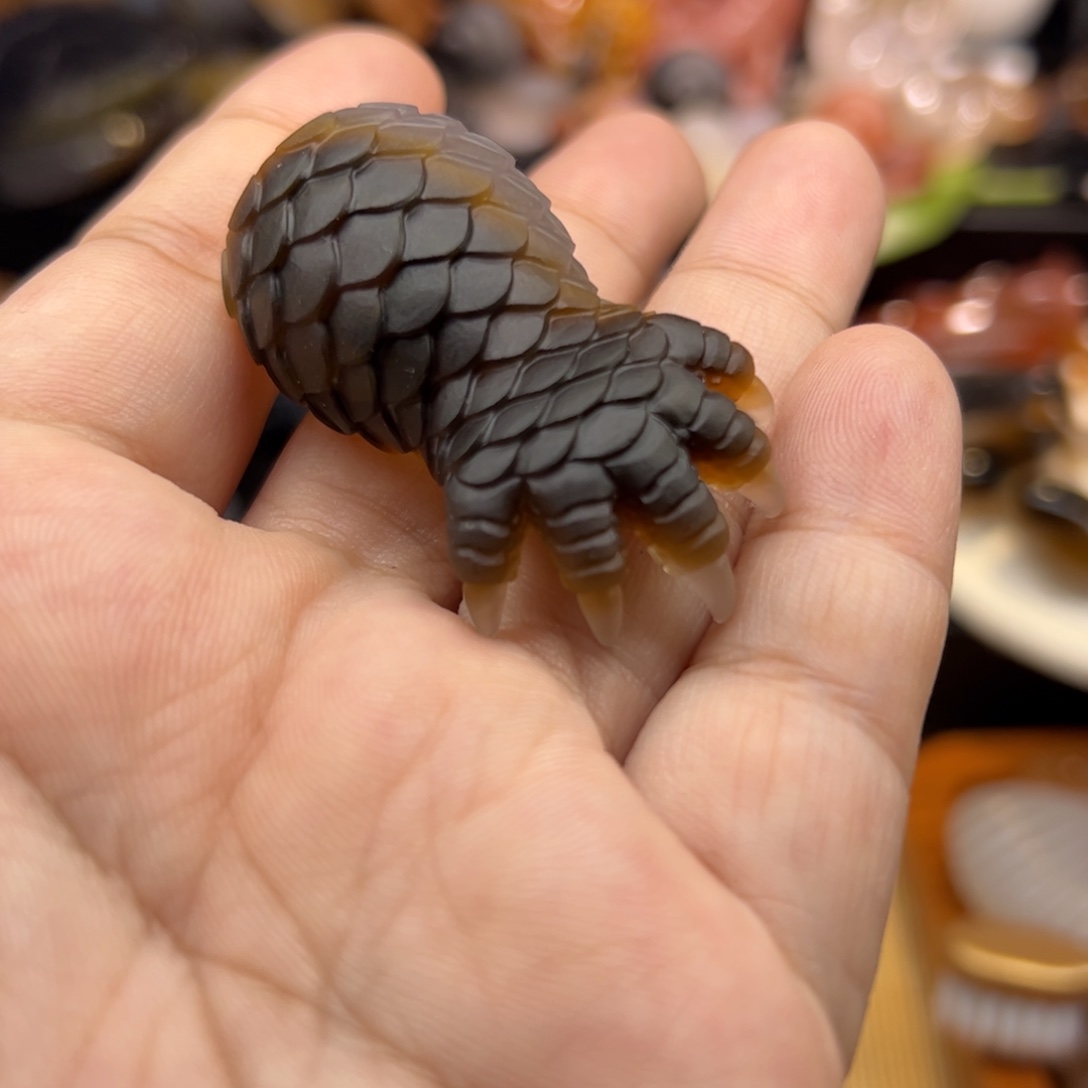 番***柿玛瑙/玉髓未镶嵌手玩摆件五爪，哑光，打孔不退不换