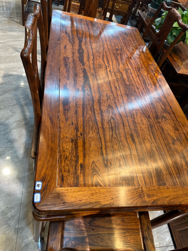 64螺穗木艺一物一拍餐桌七件套