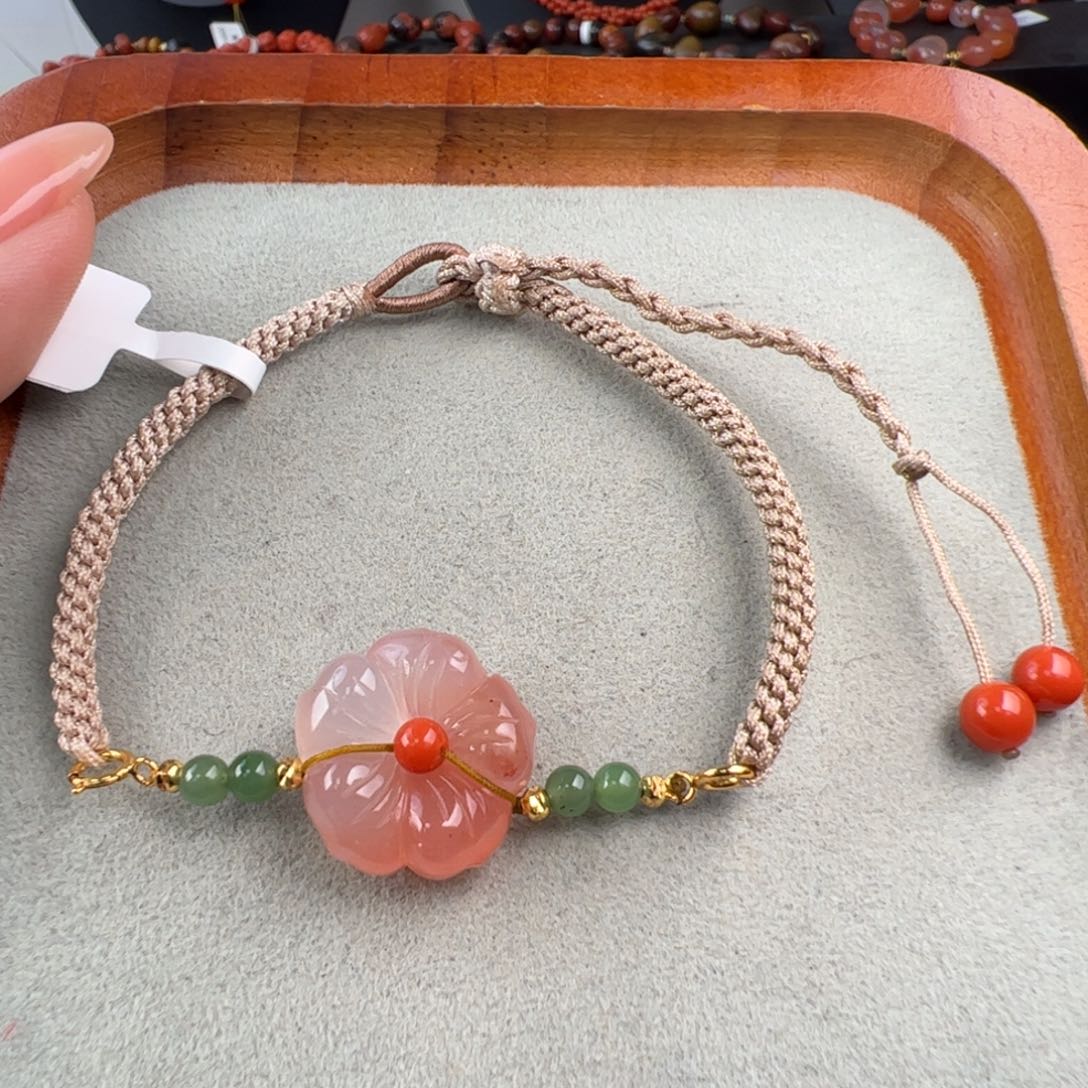 南红玛瑙未镶嵌（花花手绳18mm