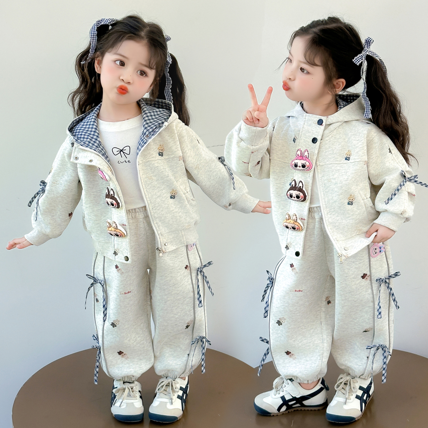 独特洋气时髦女童春秋款休闲套装潮流儿童潮牌衣服宝宝早秋衣服