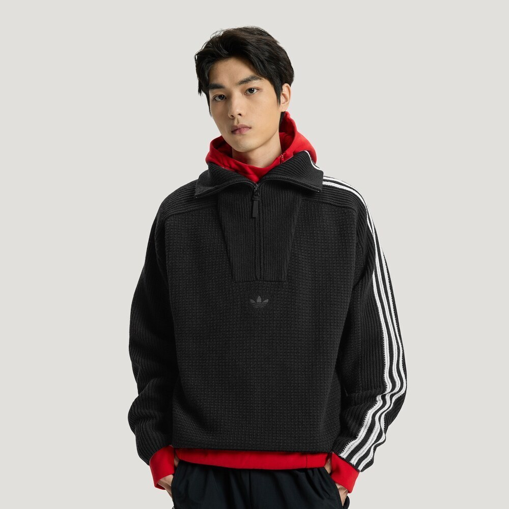 【滔搏联动】Adidas Original 2026 3S DELUX KNIT毛线套头衫KS5340