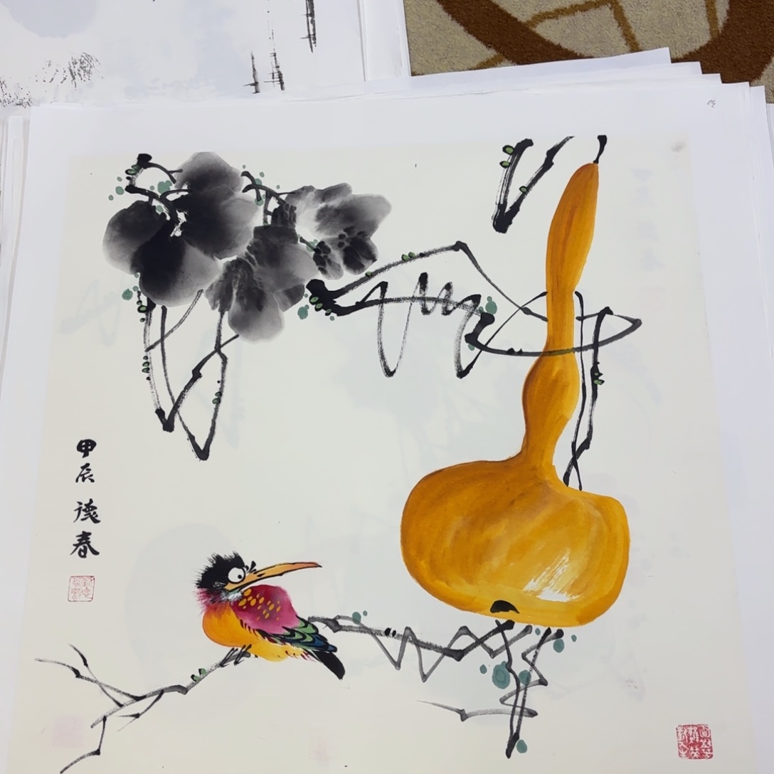 国画刘德春斗方李欣主播