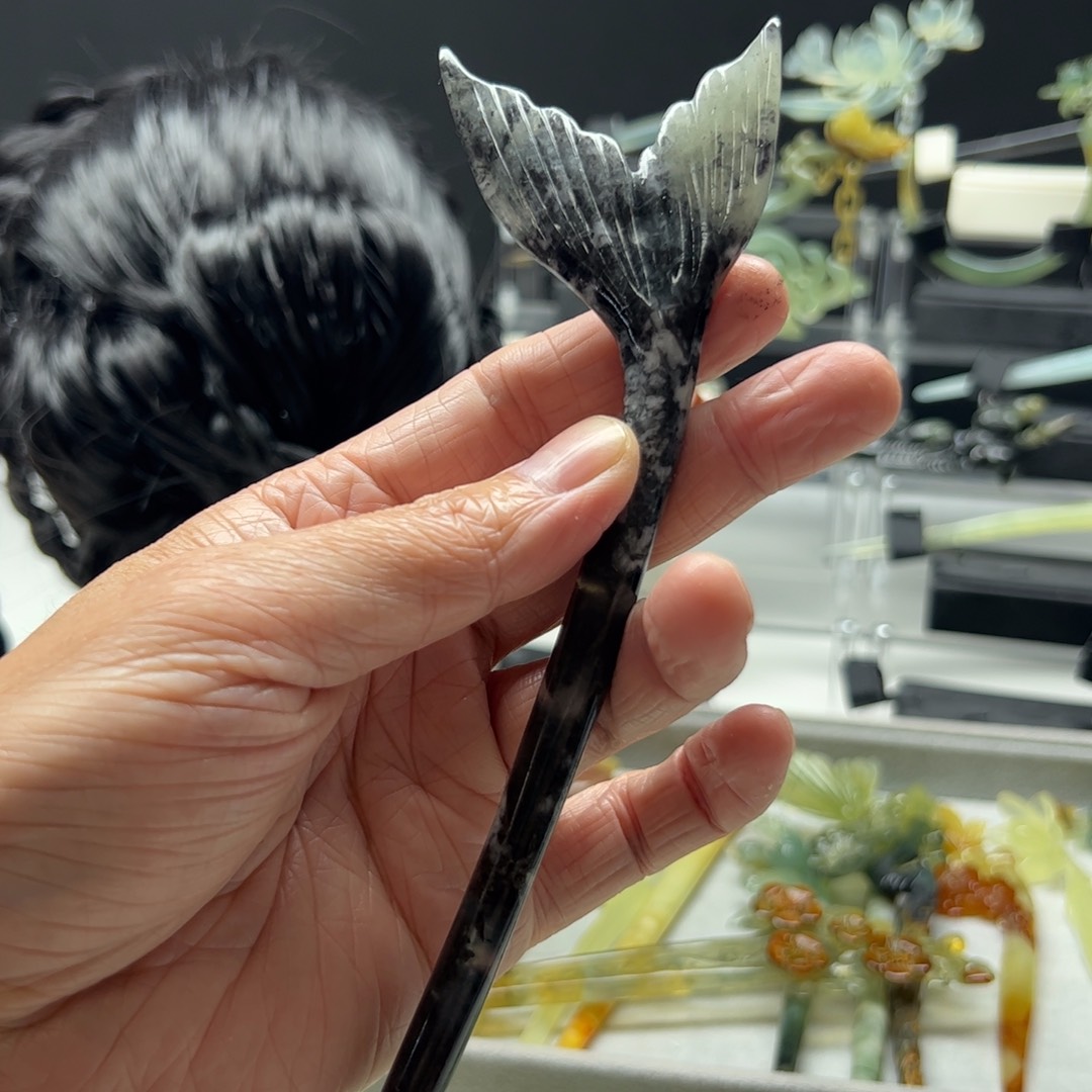 岫玉福利发簪未镶嵌星*✨