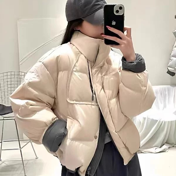 9853 韩版宽松显瘦立领加厚防寒服
