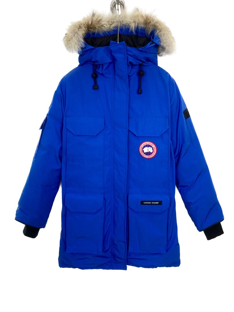 99新 CANADA GOOSE 007359蓝色远征连帽羽绒服外套xs码