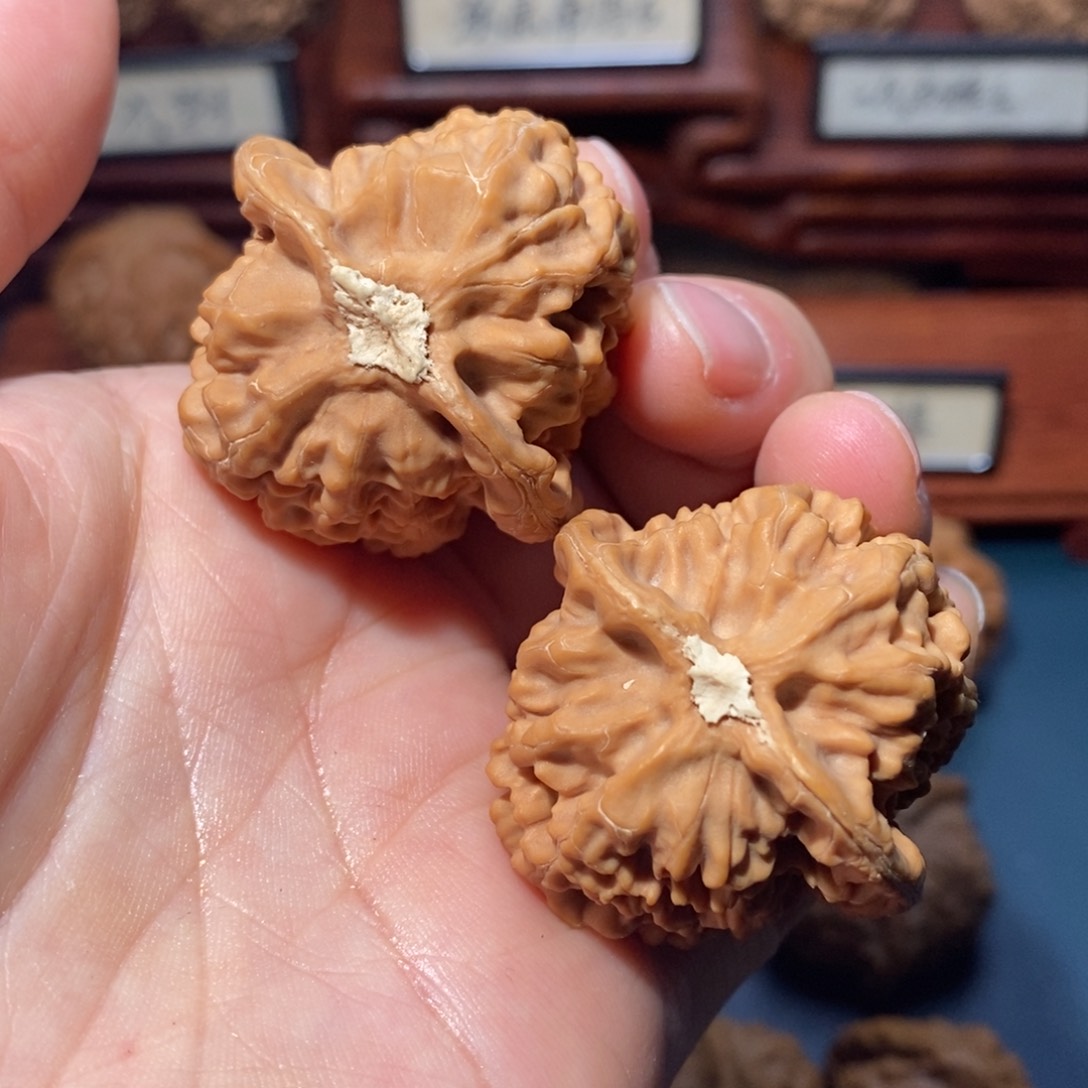 文玩核桃把件原数红莲全品38