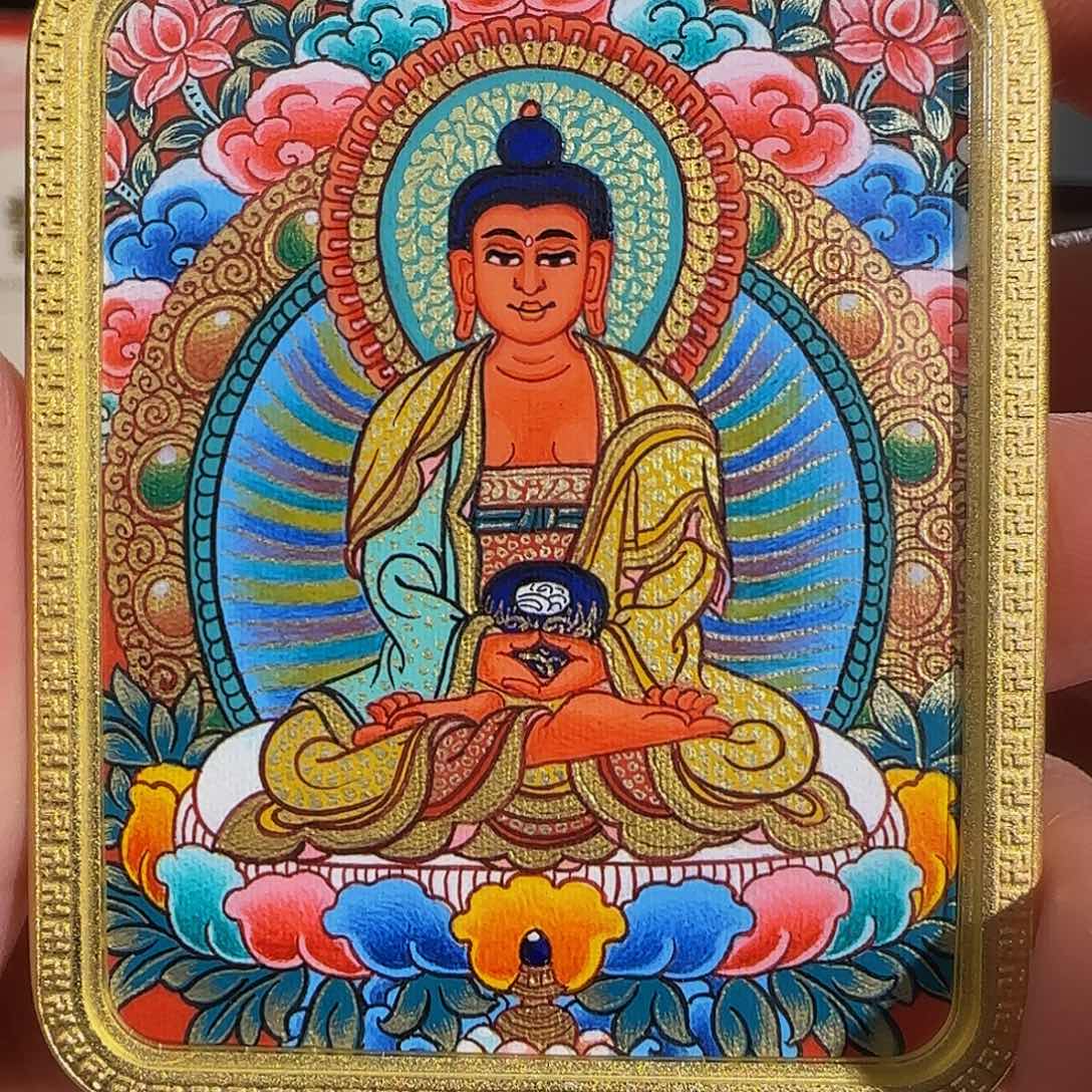 装裱画纯手绘天然矿料 阿弥 普华东智绘