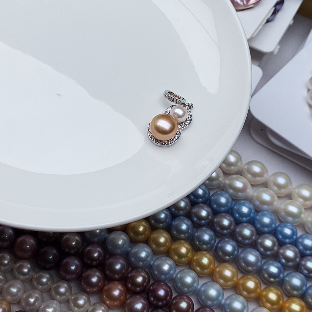 银S925镶嵌淡水珍珠颈饰