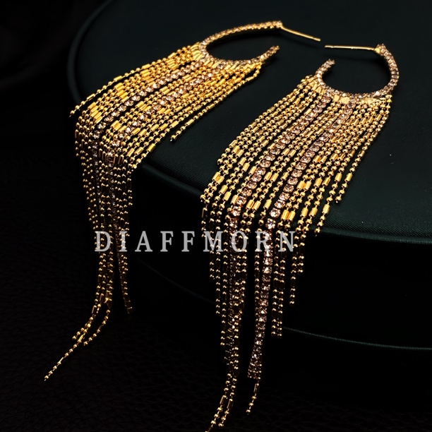 铜合金耳饰 Y.M“万种风情”高品质气质经典百搭长款金色流苏耳环