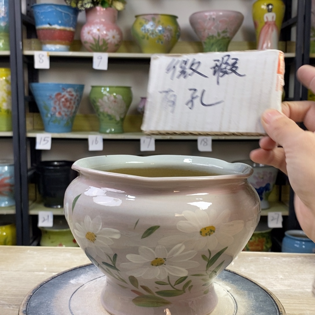 景德镇手工手绘陶瓷花盆