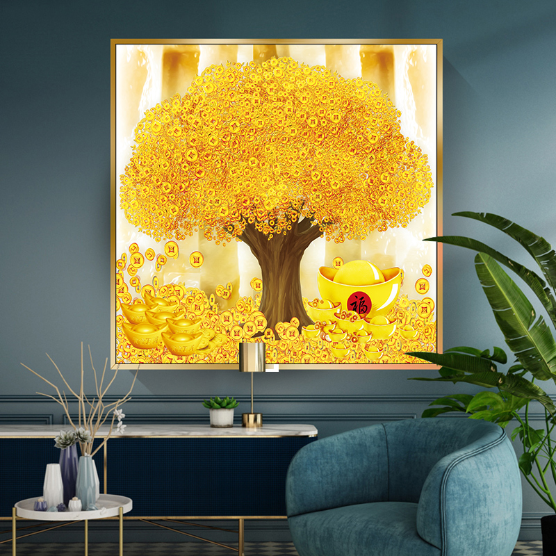 DC/蒂彩【黄金摇钱树】满钻手工DIY钻石画点钻十字绣玄关装饰画寓意