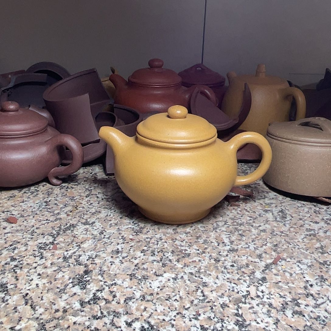 茶壶紫砂微瑕刘子新黄金段掇只
