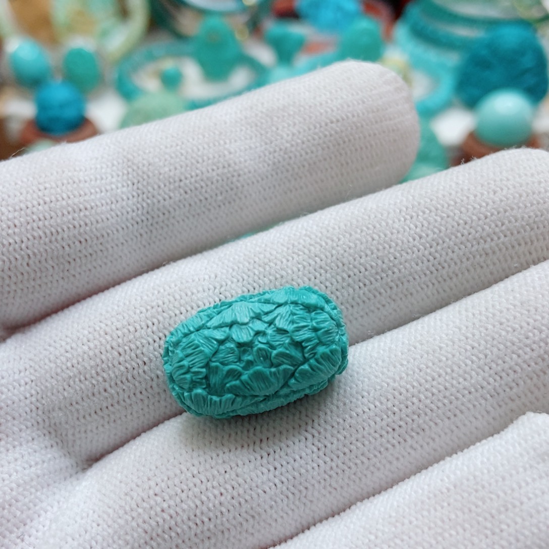 绿松石未镶嵌牡丹花