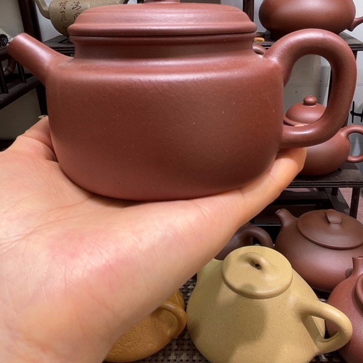 茶壶紫砂瑕疵德钟羊角山紫泥德钟260cc