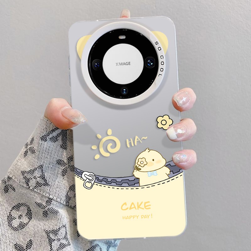 适用圆孔oppo华为荣耀小米红米手机壳拉链小鸭手机壳可爱潮流防摔