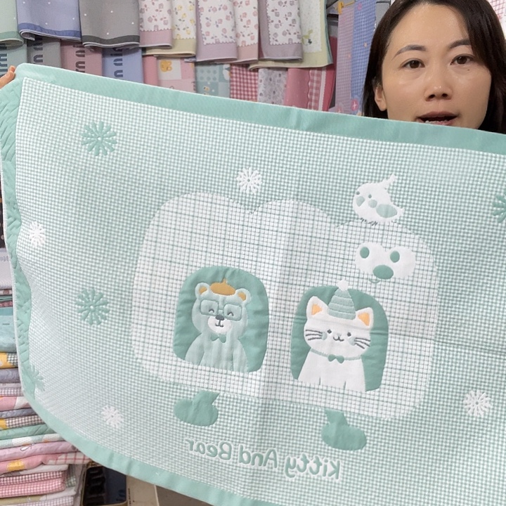 棉特价绿色小猫咪