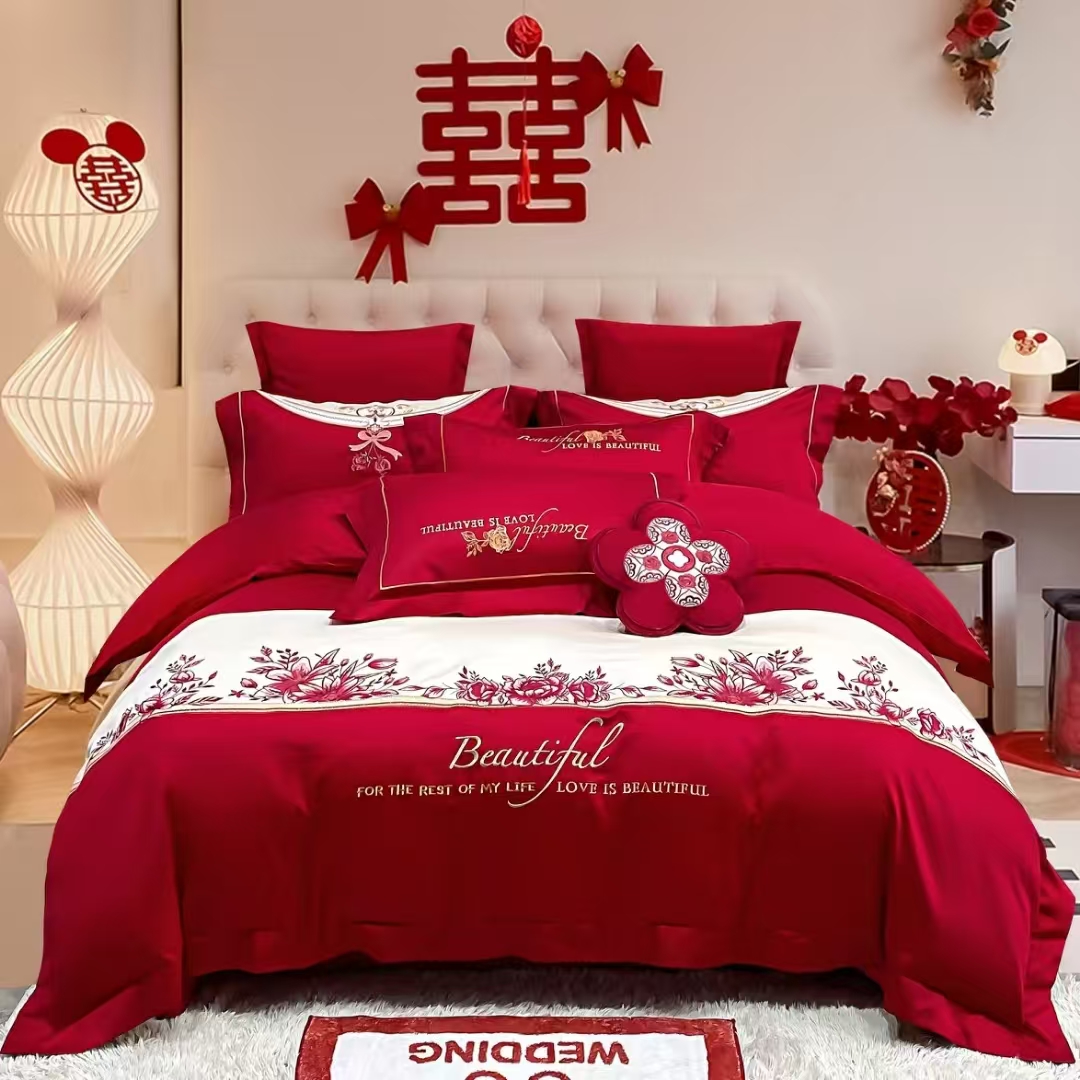 234*高端婚纱四件套床上用品婚庆高端陪嫁四件套