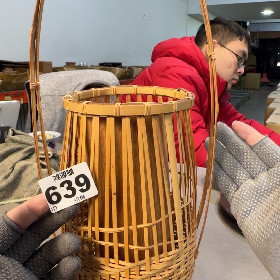 哲***颜竹编中古美术装饰工艺品