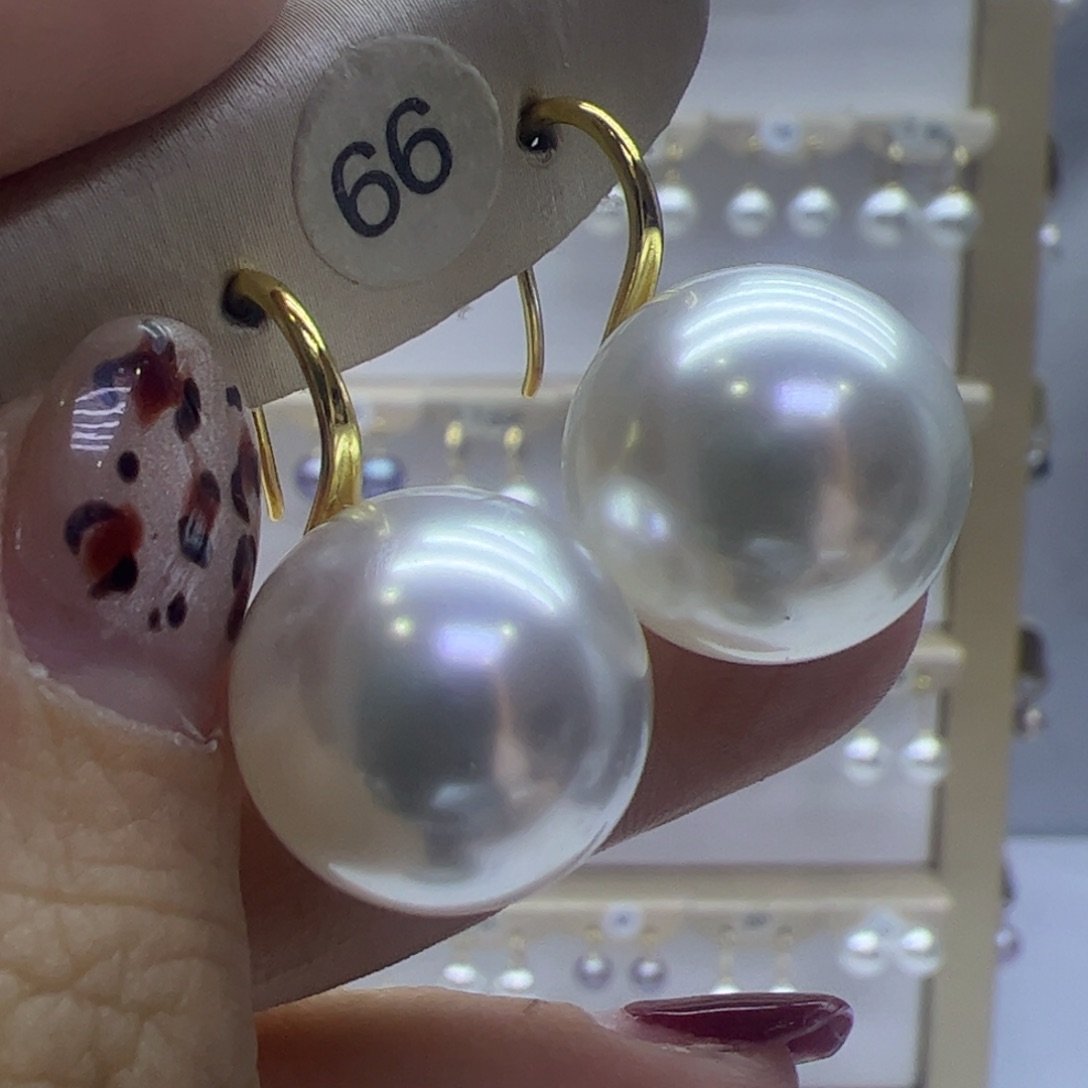 淡水珍珠耳饰18K金镶嵌
