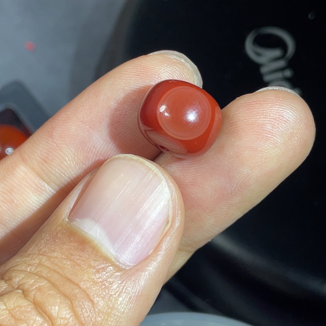 南红玛瑙珠宝奇石未镶嵌12.8*10.5牛血红天眼