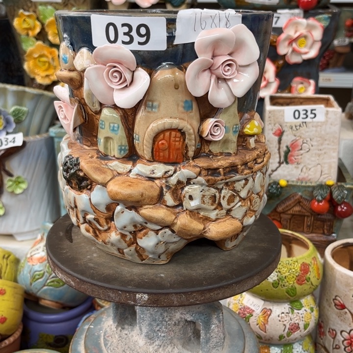 紫砂花盆粗陶材质多肉花盆