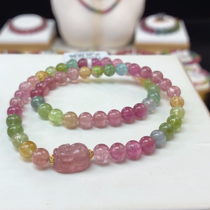 未镶嵌碧玺手链6.2mm±