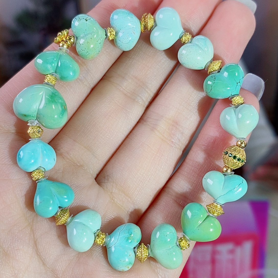 绿松石银S925镀金镶嵌珠宝奇石