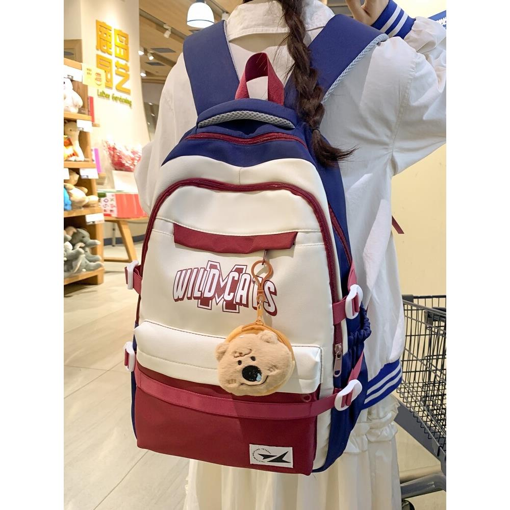 书包女初中生大容量高颜值小众设计感校园风背包女生高中生双肩包