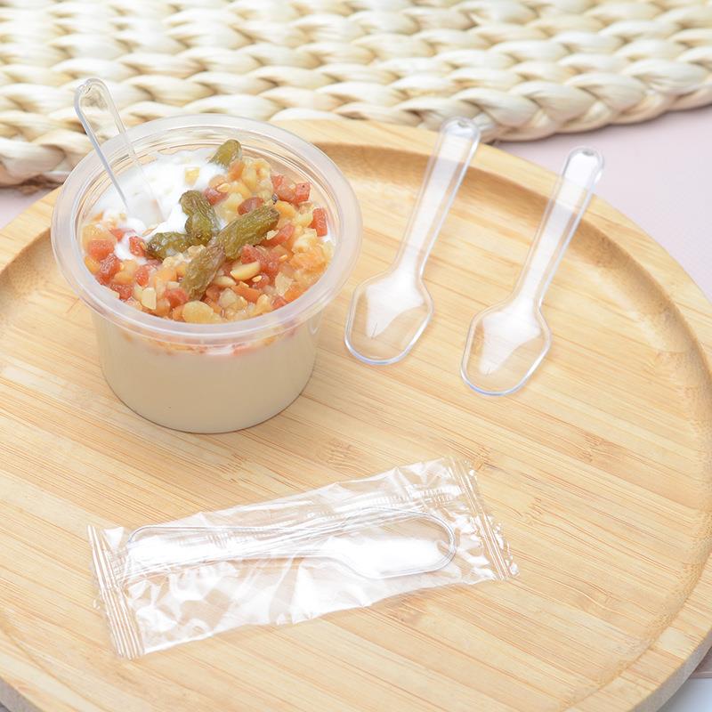 一次性勺子独立包装塑料试吃外卖布丁短柄烧仙草小勺商用果冻勺