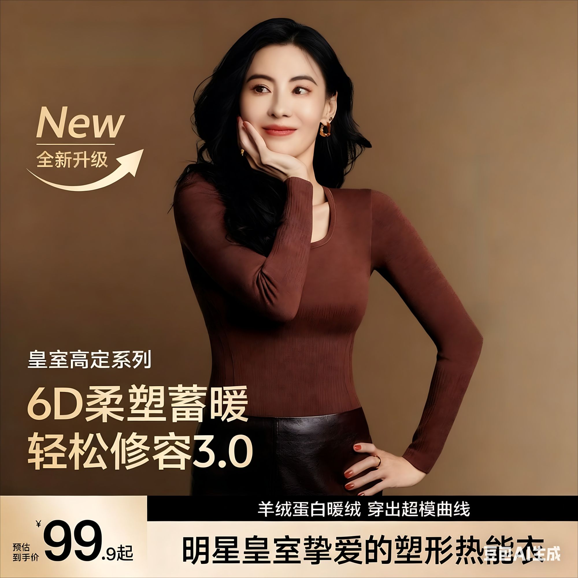 【明星代言同款】草本打底衫修容塑型热能衣打底秋冬保暖修身显瘦S