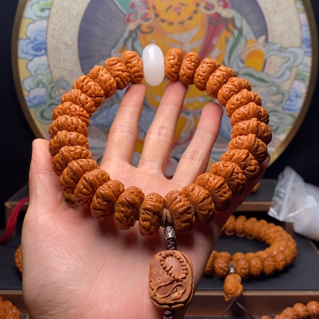 桃核手串龙纹桃核大肠