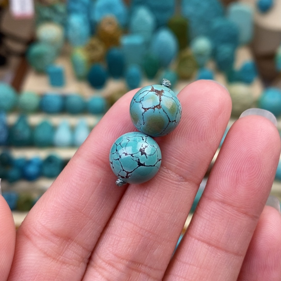 绿松石珠宝奇石未镶嵌11mm