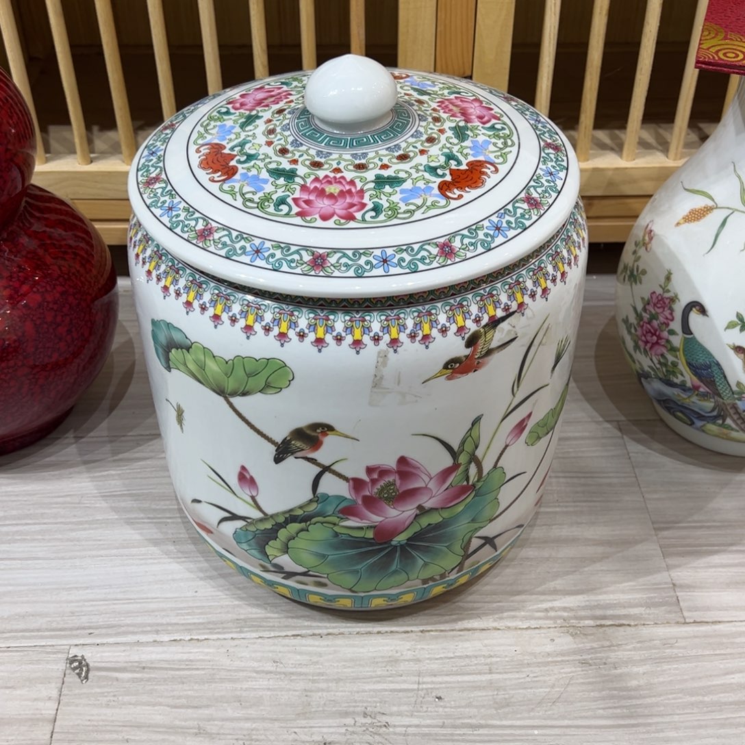 摆件陶35cm家和万事兴米缸