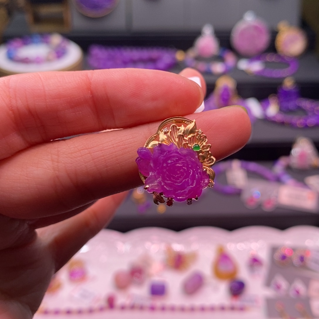 苏纪石（舒俱来）18K金镶嵌吊坠(不含链)