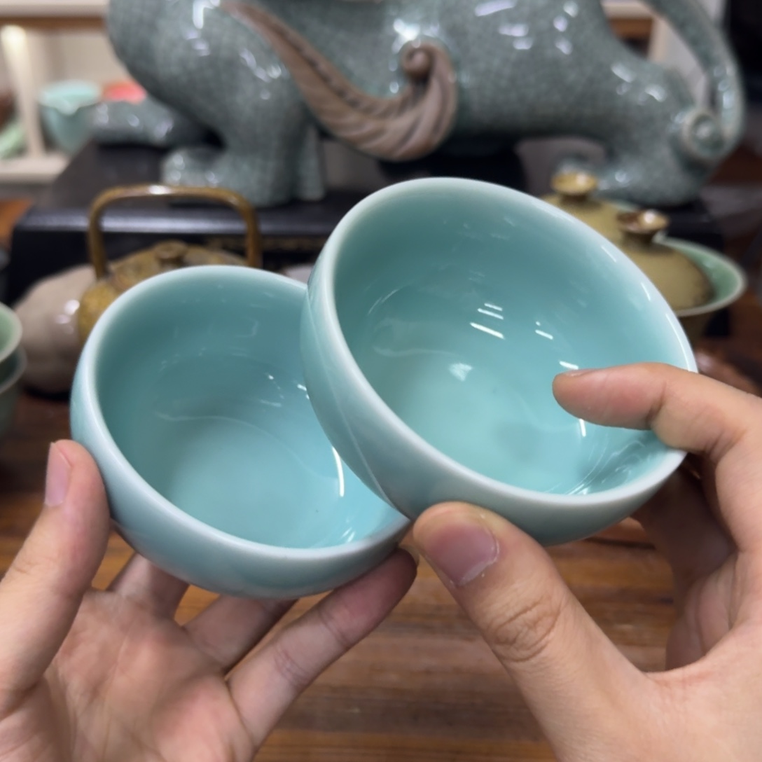 龙泉青瓷茶具微瑕6313