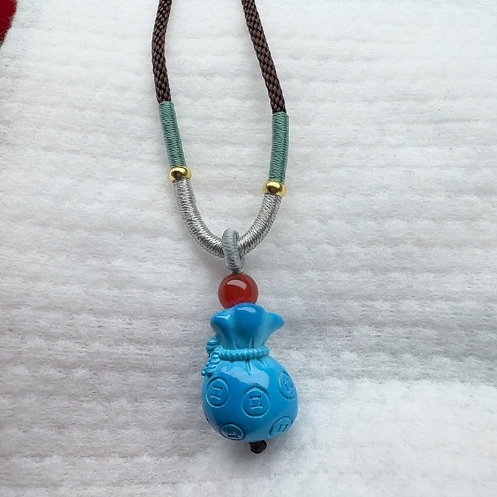 尺寸：19/14/12➕雕刻蓝代代福吊坠